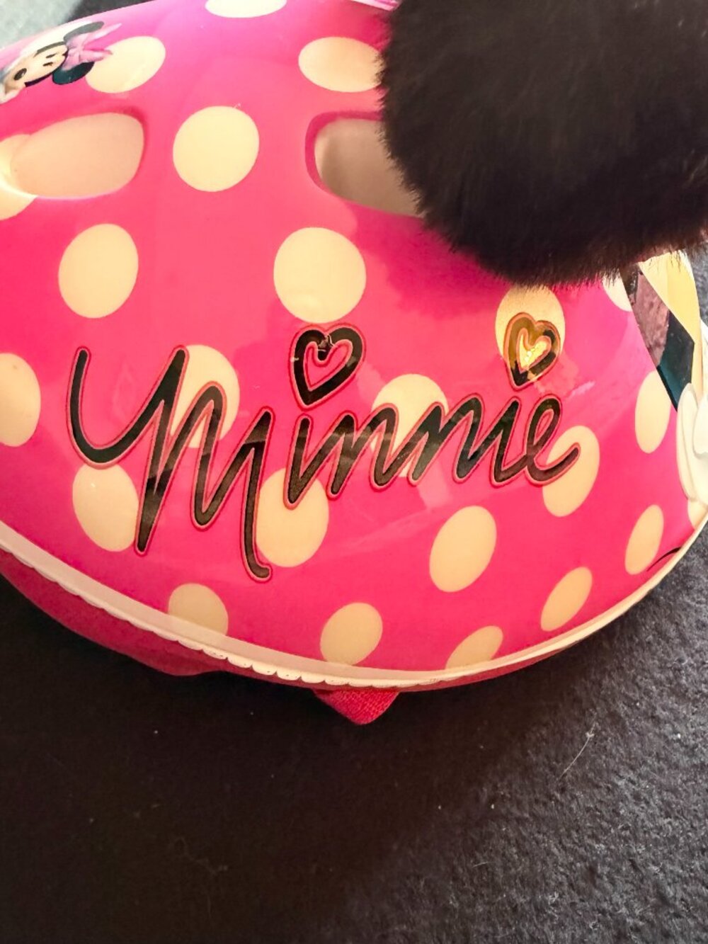 Bell Disney Minnie Mouse Pom-Pom Ears Toddler Bike Helmet - Picture 7 of 10